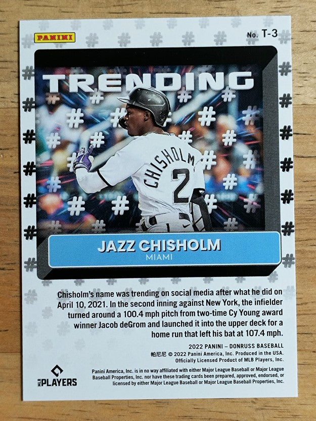 2022 Donruss Trending Rapture #3 Jazz Chisholm
