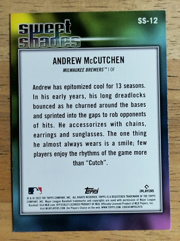 2022 Topps Sweet Shades #SS12 Andrew McCutchen