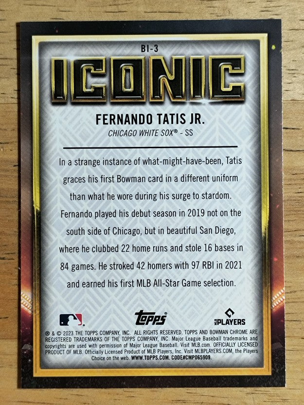 2023 Bowman Chrome Bowman Iconic #BI3 Fernando Tatis Jr.