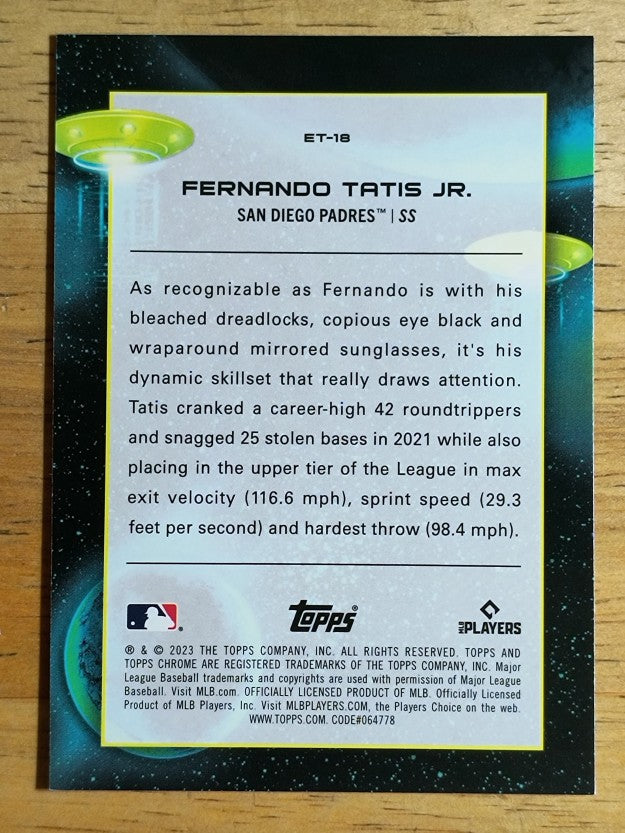2023 Topps Cosmic Chrome Extraterrestrial Talent #ET18 Fernando Tatis Jr.