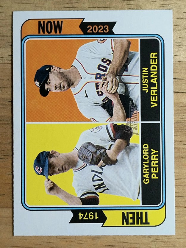 2023 Topps Heritage Then and Now #TAN6 Justin Verlander/Garylord Perry