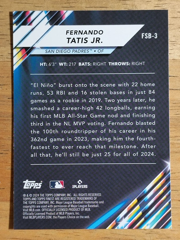 2024 Finest Future So Bright #FSB3 Fernando Tatis Jr.