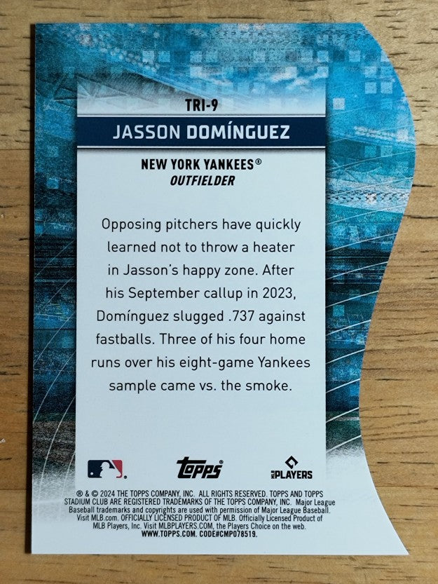 2024 Stadium Club Triumvirates #TRI9 Jasson Dominguez