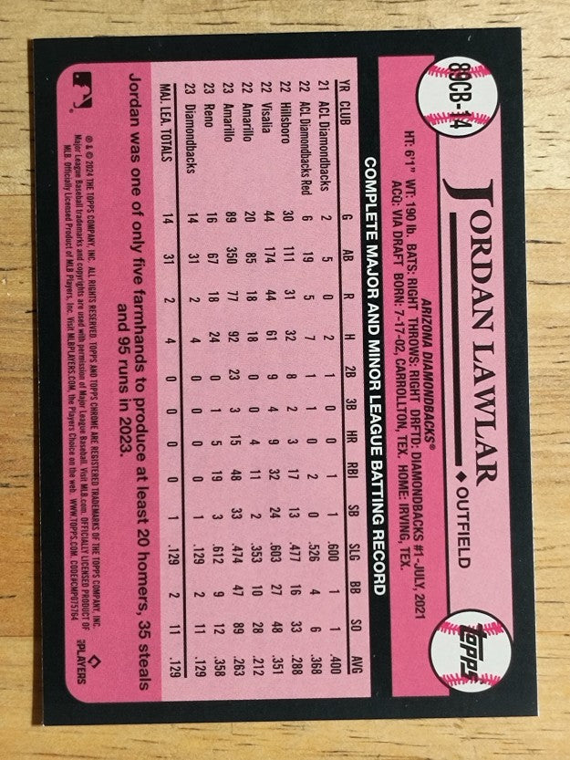 2024 Topps Chrome '89 Topps #89CB14 Jordan Lawlar
