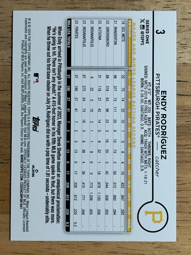 2024 Topps Easter Foil #3 Endy Rodriguez