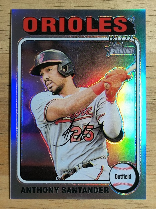 2024 Topps Heritage Chrome Silver Refractors #9 Anthony Santander HN/225