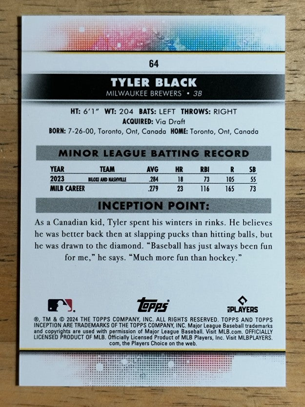 2024 Topps Inception Purple #64 Tyler Black