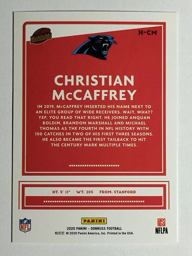2020 Donruss Highlights #3 Christian McCaffrey