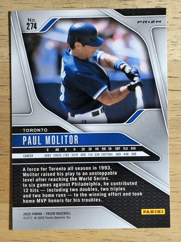2025 Panini Prizm Prizms Silver #274 Paul Molitor