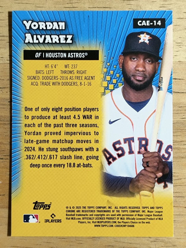 2025 Topps Chrome All Etch #CAE14 Yordan Alvarez