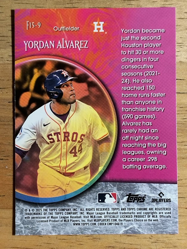 2025 Topps Chrome Fortune 15 #F159 Yordan Alvarez