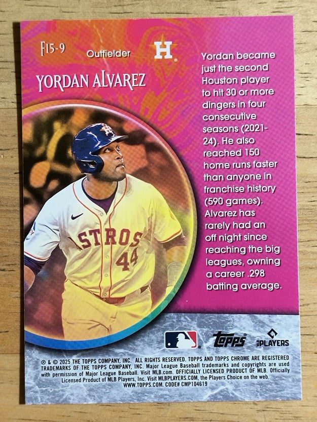 2025 Topps Chrome Fortune 15 #F159 Yordan Alvarez