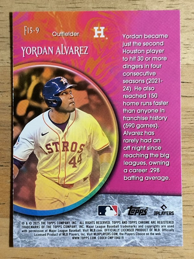 2025 Topps Chrome Fortune 15 #F159 Yordan Alvarez