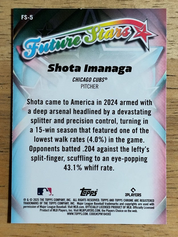2025 Topps Chrome Future Stars #FS5 Shota Imanaga