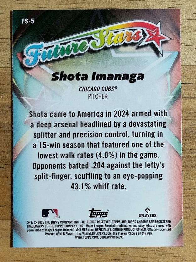 2025 Topps Chrome Future Stars #FS5 Shota Imanaga