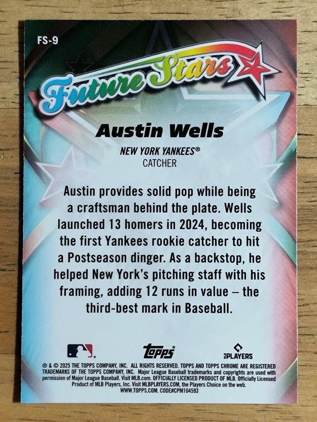 2025 Topps Chrome Future Stars #FS9 Austin Wells