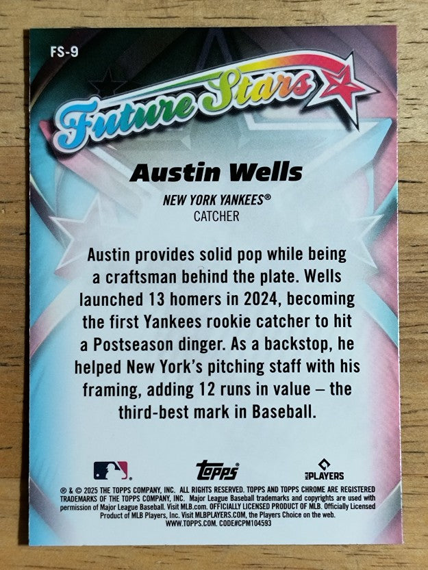 2025 Topps Chrome Future Stars #FS9 Austin Wells
