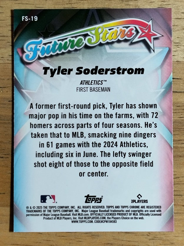 2025 Topps Chrome Future Stars #FS19 Tyler Soderstrom