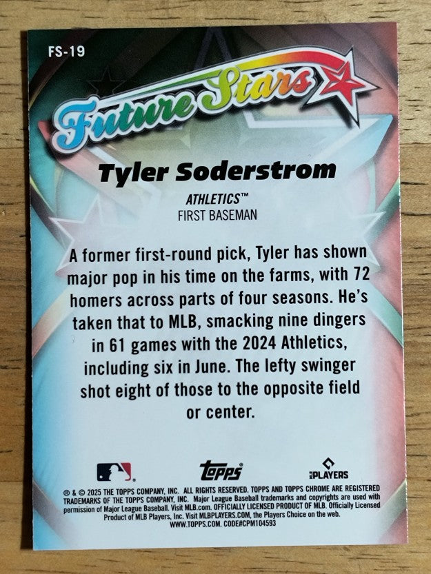 2025 Topps Chrome Future Stars #FS19 Tyler Soderstrom