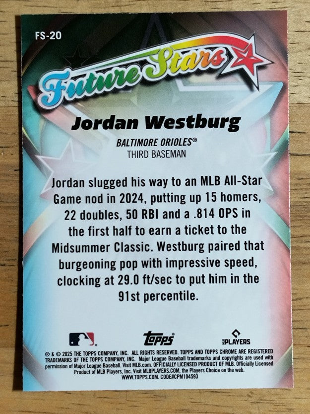 2025 Topps Chrome Future Stars #FS20 Jordan Westburg