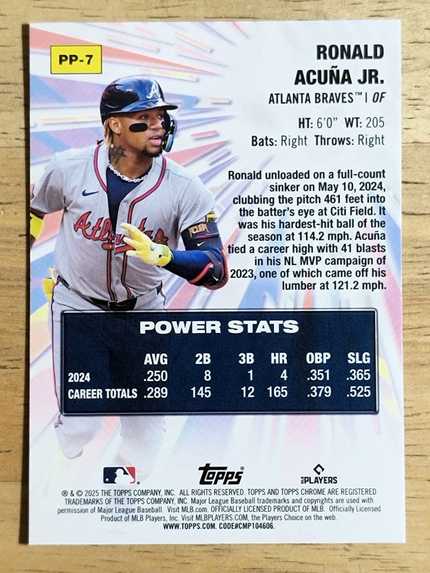 2025 Topps Chrome Power Players #PP7 Ronald Acuna Jr.
