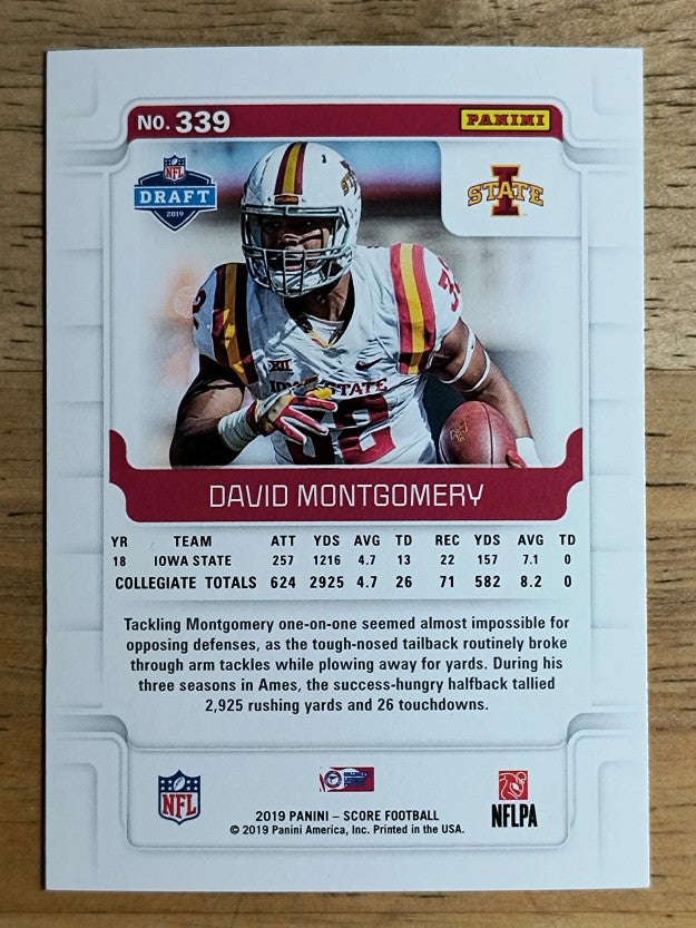 2019 Score #339 David Montgomery RC