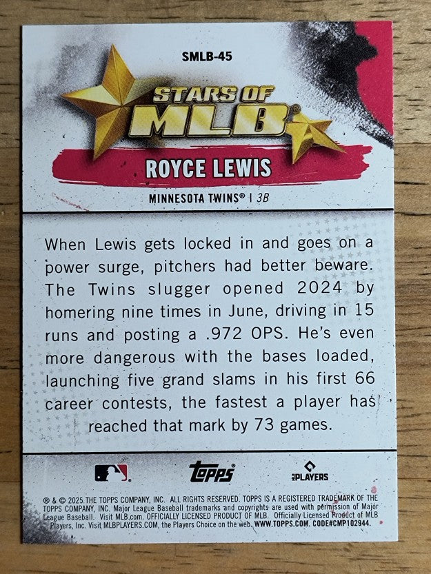 2025 Topps Stars Of MLB #SMLB45 Royce Lewis