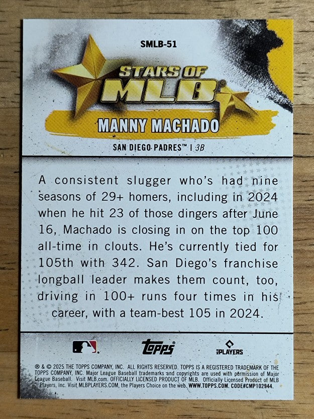 2025 Topps Stars Of MLB #SMLB51 Manny Machado
