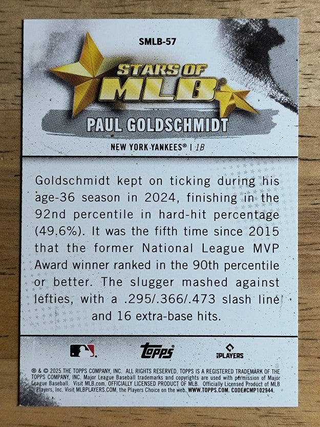 2025 Topps Stars Of MLB #SMLB57 Paul Goldschmidt