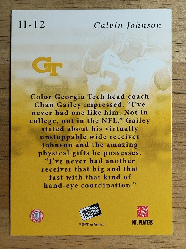 2007 Press Pass SE Insider Insight Collectors Series #II12 Calvin Johnson