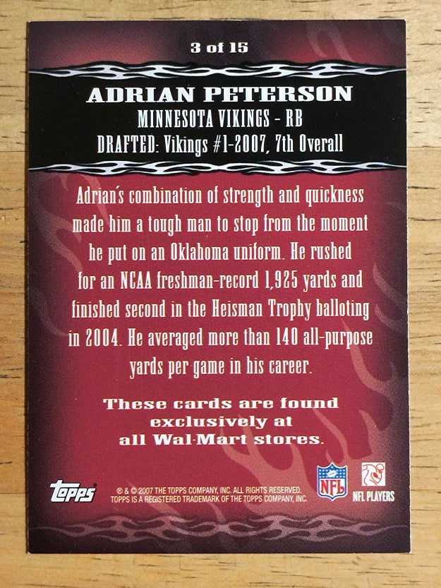 2007 Topps Red Hot Rookies #3 Adrian Peterson
