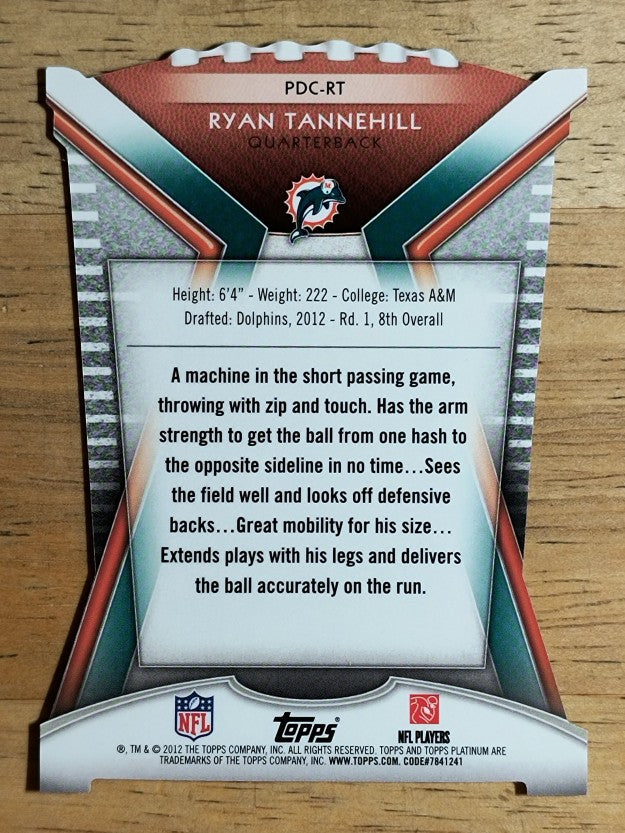 2012 Topps Platinum Rookie Die Cut #PDCRT Ryan Tannehill