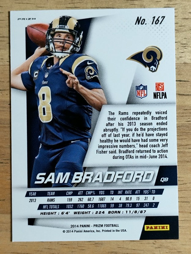 2014 Panini Prizm Prizms Red White and Blue #167 Sam Bradford
