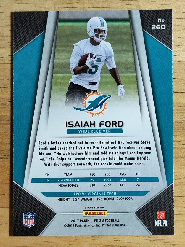 2017 Panini Prizm #260 Isaiah Ford RC
