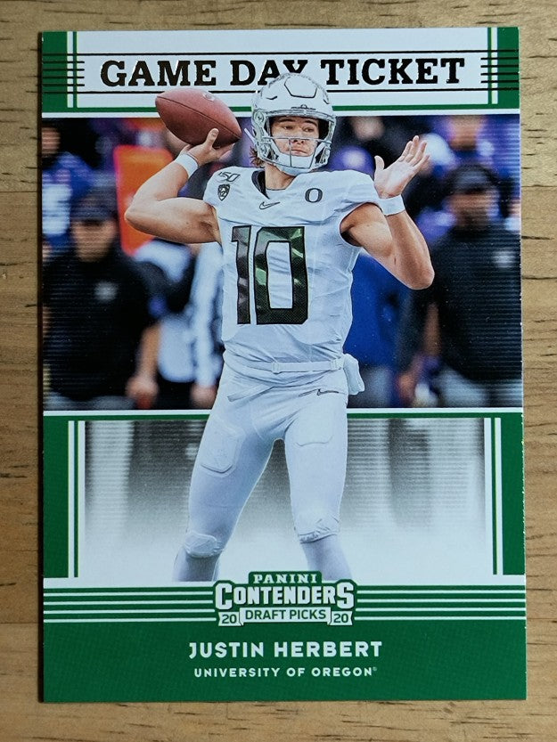 2020 Panini Contenders Draft Picks Game Day Tickets #4 Justin Herbert