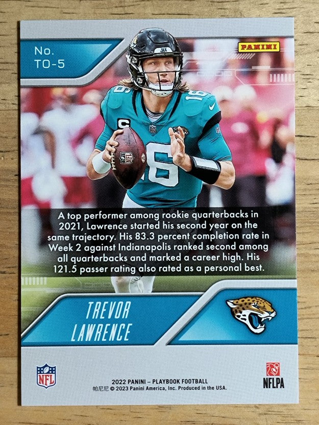2022 Panini Playbook Total Offense #5 Trevor Lawrence