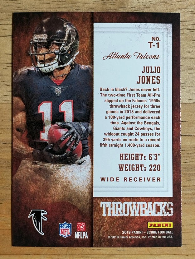 2019 Score Throwbacks Red #1 Julio Jones