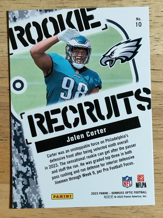 2023 Donruss Optic Rookie Recruits #10 Jalen Carter
