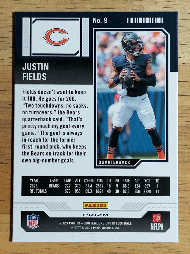 2023 Panini Contenders Optic Silver #9 Justin Fields