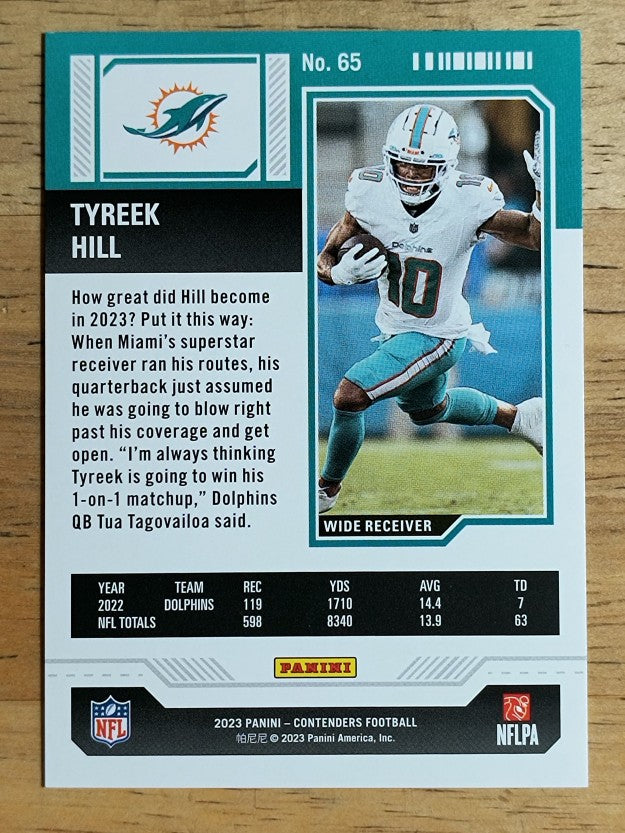 2023 Panini Contenders Playoff Ticket #65 Tyreek Hill