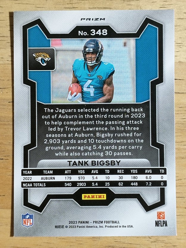2023 Panini Prizm Prizms Orange Lazer #348 Tank Bigsby