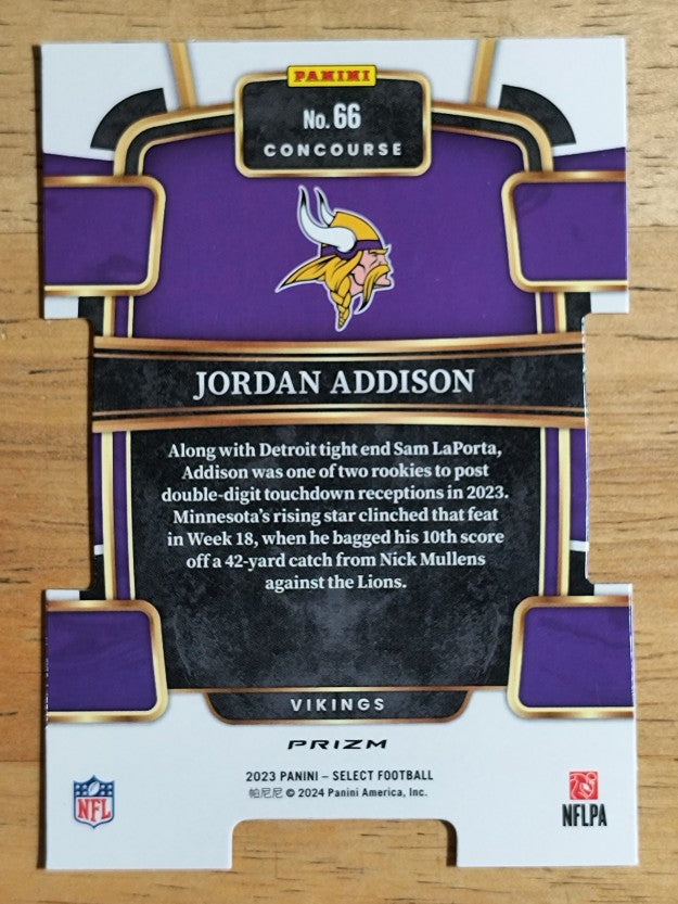 2023 Select Prizm Black and Red Die Cut #66 Jordan Addison (EXMT)