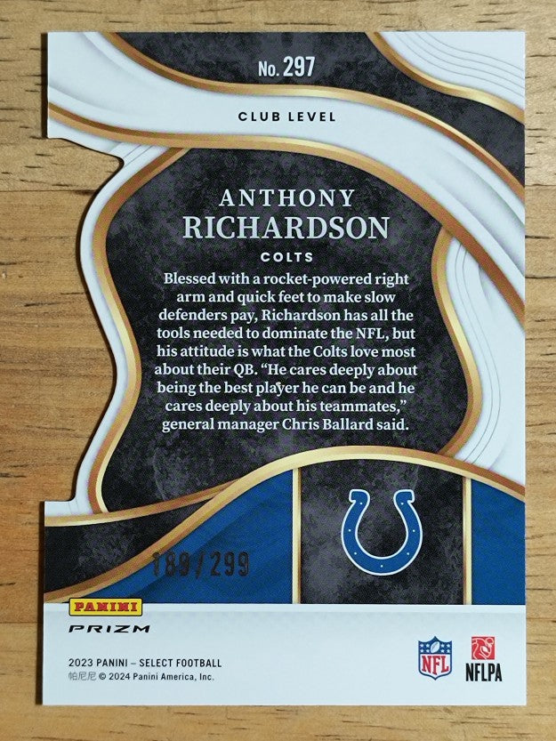 2023 Select Prizm Copper Die Cut #297 Anthony Richardson