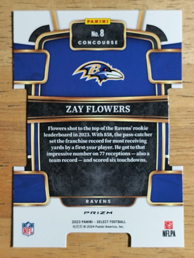 2023 Select Prizm Red and Yellow Die Cut #8 Zay Flowers