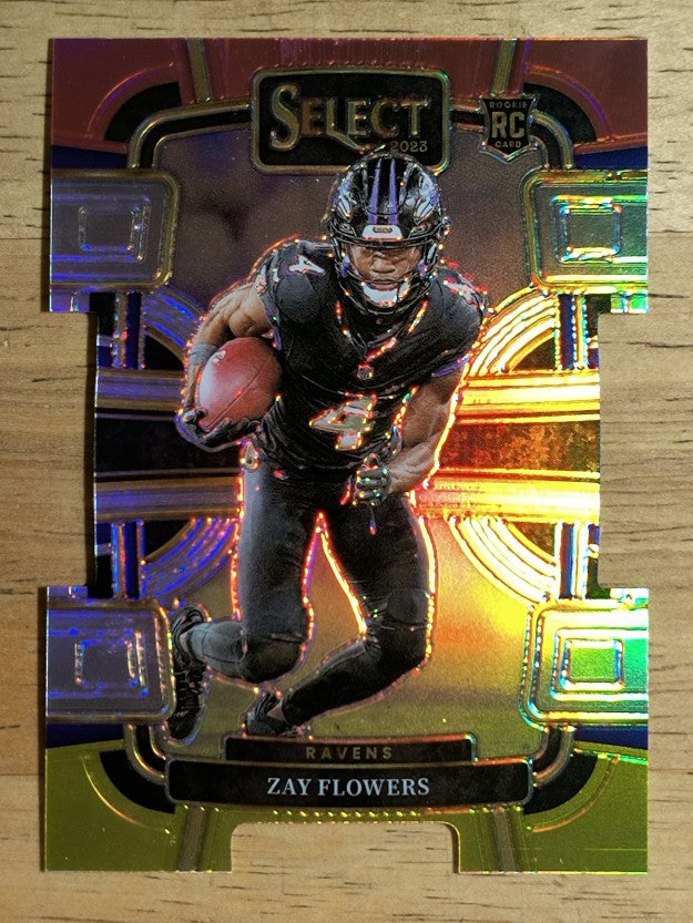 2023 Select Prizm Red and Yellow Die Cut #8 Zay Flowers