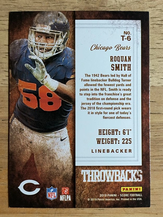 2019 Score Throwbacks #6 Roquan Smith
