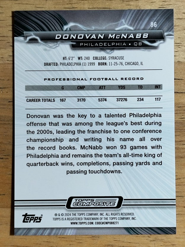 2023 Topps Composite Resurgence Green Surge #86 Donovan McNabb