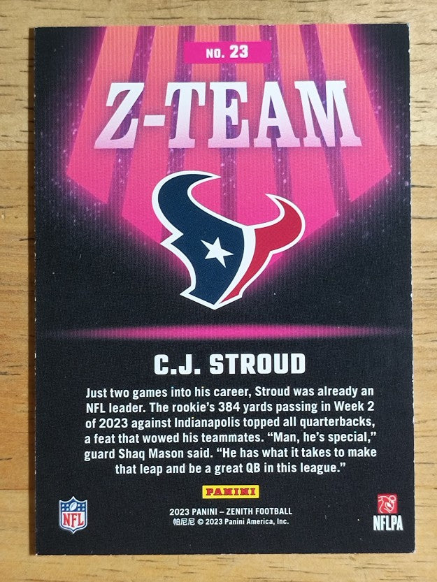 2023 Zenith Z-Team #23 CJ Stroud