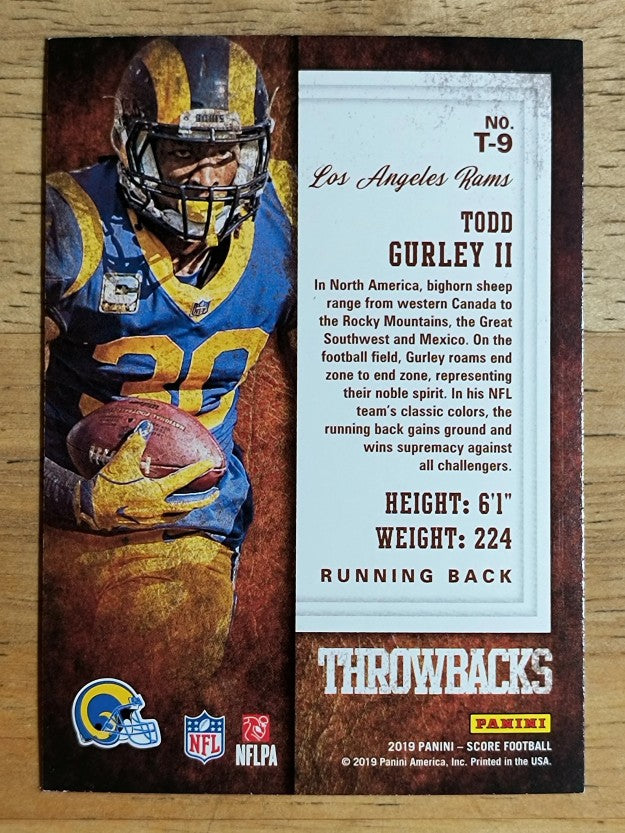 2019 Score Throwbacks #9 Todd Gurley II