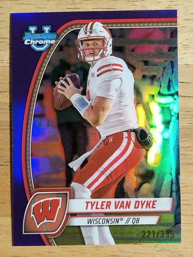 2024 Bowman Chrome University Purple Refractors #180 Tyler Van Dyke